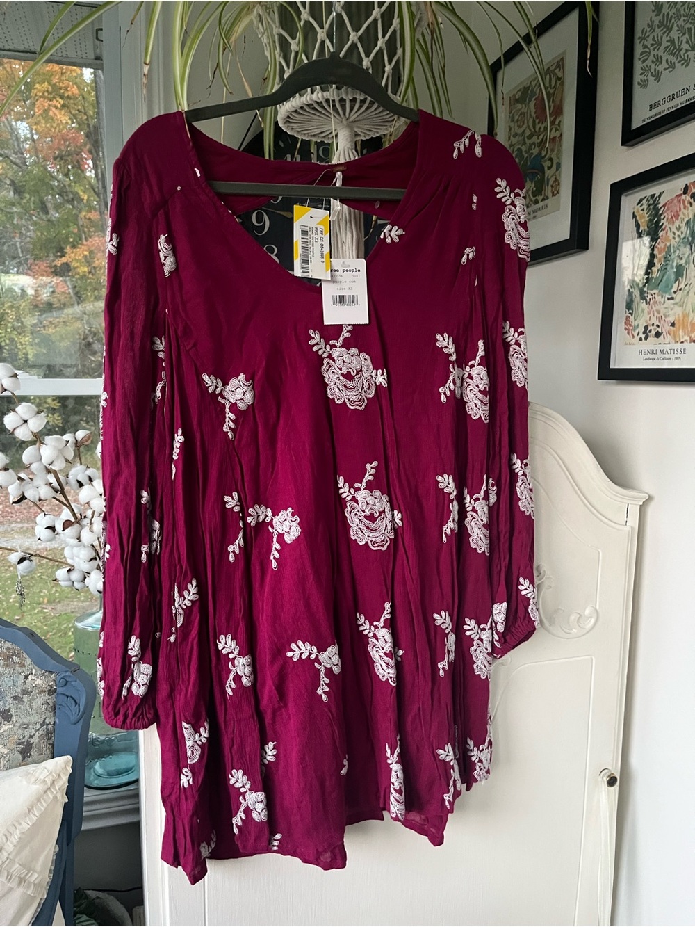 Free People “Emma” Floral Embroidered Mini Dress